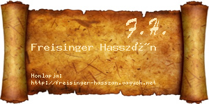 Freisinger Hasszán névjegykártya